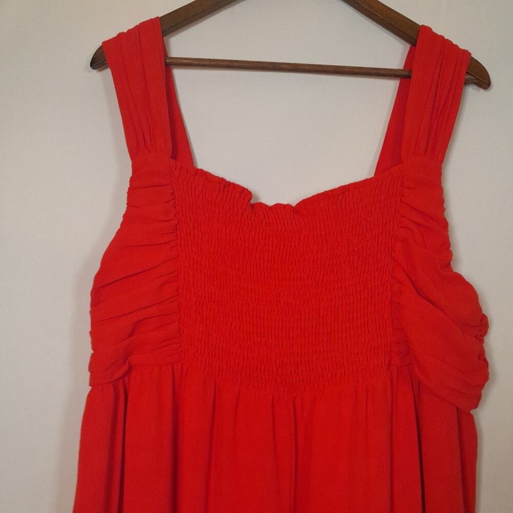Entro Dress Red Tiered Maxi Women XL EUC Boho Western Cottagecore Lagenlook - Picture 4 of 13